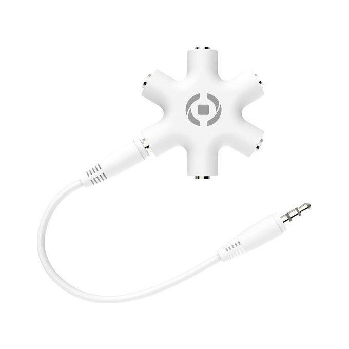 Celly Mix 5 Input Jack 3.5mm Splitter Audio Bianco