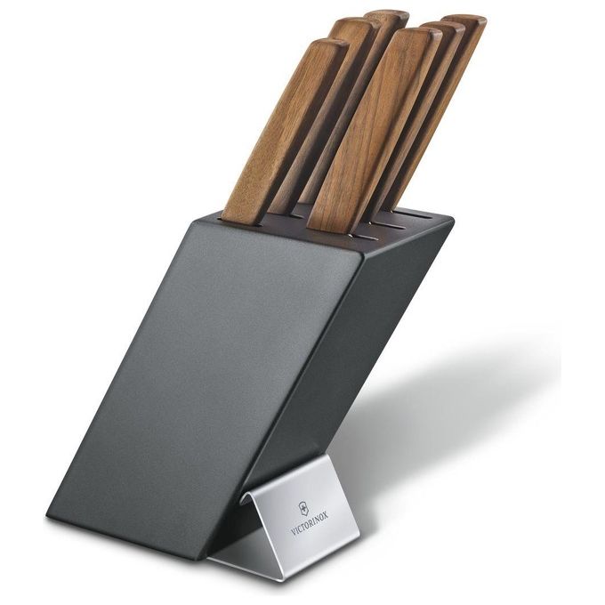 Victorinox 6.7186.6 Swiss Modern Ceppo Coltelli 6 Pezzi con Contenuto Materiale Legno di Faggio colore Marrone