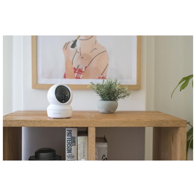 Ezviz CS-C6N Telecamera IP Wi-Fi Interno Motorizzata 360° Full HD 1080p Visione Notturna 10m Audio Bidirezionale MicroSD 256GB colore Bianco
