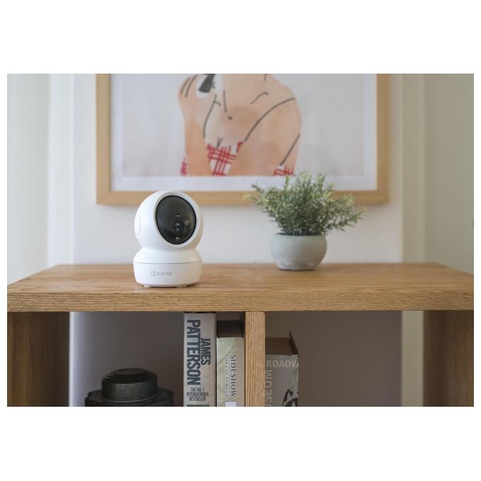 Ezviz CS-C6N Telecamera IP Wi-Fi Interno Motorizzata 360° Full HD 1080p Visione Notturna 10m Audio Bidirezionale MicroSD 256GB colore Bianco