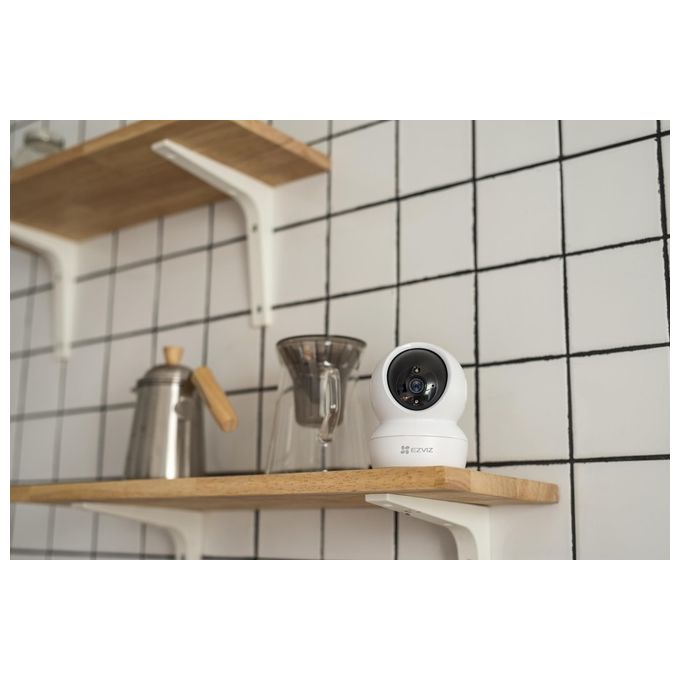 Ezviz CS-C6N Telecamera IP Wi-Fi Interno Motorizzata 360° Full HD 1080p Visione Notturna 10m Audio Bidirezionale MicroSD 256GB colore Bianco