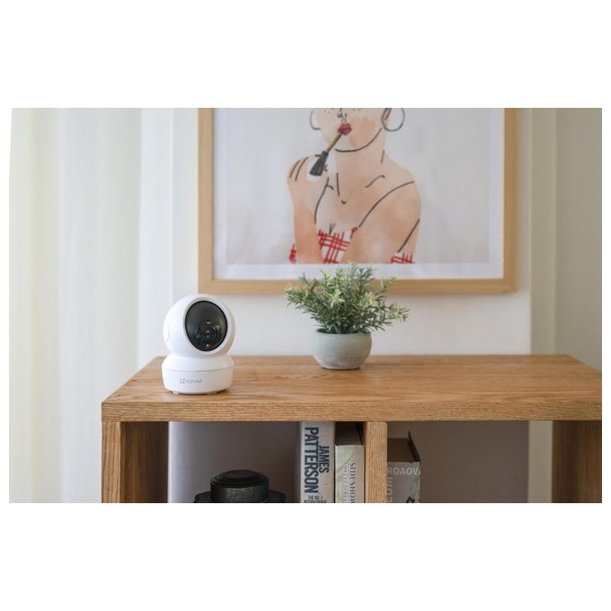 Ezviz CS-C6N Telecamera IP Wi-Fi Interno Motorizzata 360° Full HD 1080p Visione Notturna 10m Audio Bidirezionale MicroSD 256GB colore Bianco