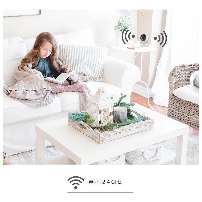 Ezviz CS-C6N Telecamera IP Wi-Fi Interno Motorizzata 360° Full HD 1080p Visione Notturna 10m Audio Bidirezionale MicroSD 256GB colore Bianco