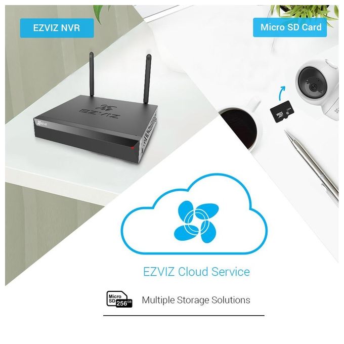 Ezviz CS-C6N Telecamera IP Wi-Fi Interno Motorizzata 360° Full HD 1080p Visione Notturna 10m Audio Bidirezionale MicroSD 256GB colore Bianco