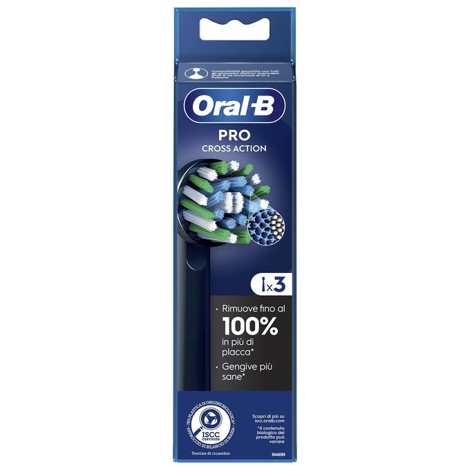 Braun Oral-B Testine di Ricambio Pro Cross Action Black 3 Testine