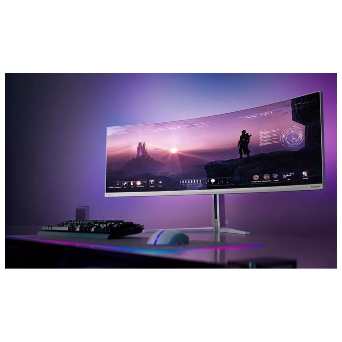 Philips 49M2C8900L-00 Evnia Monitor Gaming Curvo 49'' QD-OLED Dual QHD 5120x1440 144 Hz 0,03 ms HDR400 AMD FreeSync Premium Pro colore Bianco