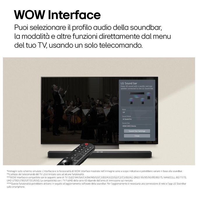 LG S60T Soundbar 340W 3.1 canali Subwoofer Wireless Dolby Digital DTS Bluetooth colore Nero