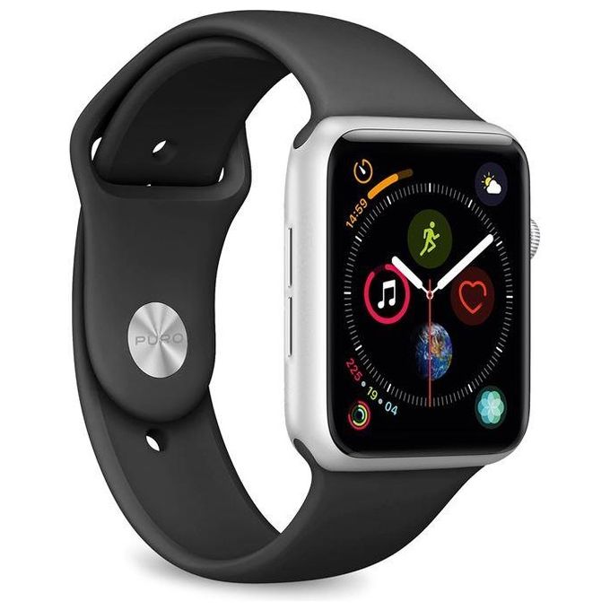 Puro AW44ICONBLK Icon Cinturino in Silicone per Apple Watch 42 44 45 49mm colore Nero