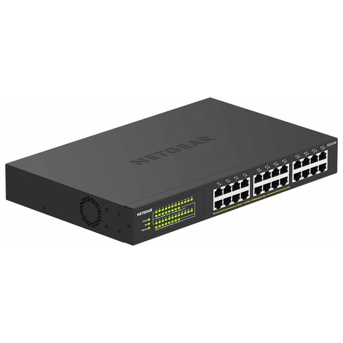 Netgear GS324P Switch Non Gestito Gigabit Ethernet 10-100-1000 Nero 1U Supporto Power over Ethernet