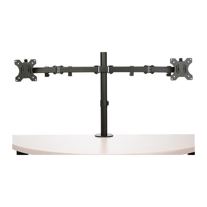 Startech ARMDUAL2 Staffa per Due Monitor con Montaggio du Scrivania Design a Barre Trasversali Articolabile in Acciaio