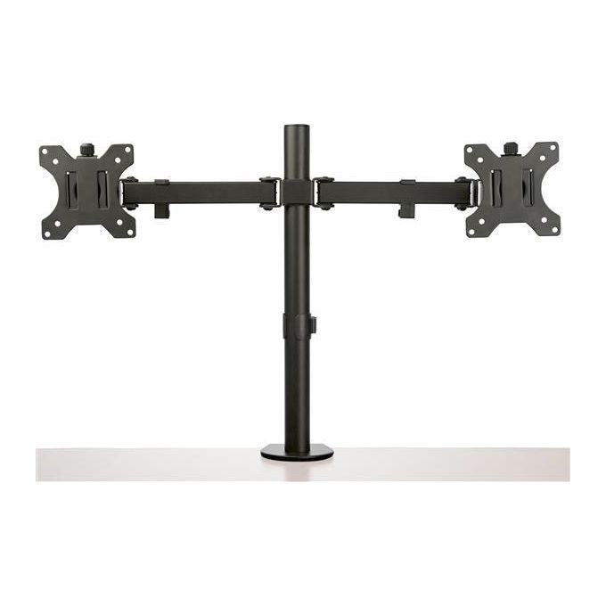 Startech ARMDUAL2 Staffa per Due Monitor con Montaggio du Scrivania Design a Barre Trasversali Articolabile in Acciaio