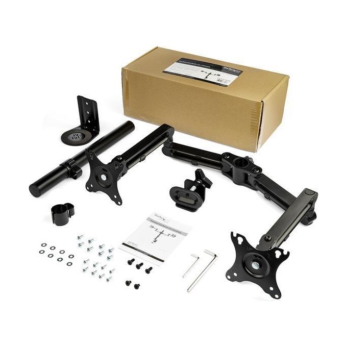 Startech Staffa per 2 Monitor con Montaggio su Scrivania Articolabile in Alluminio