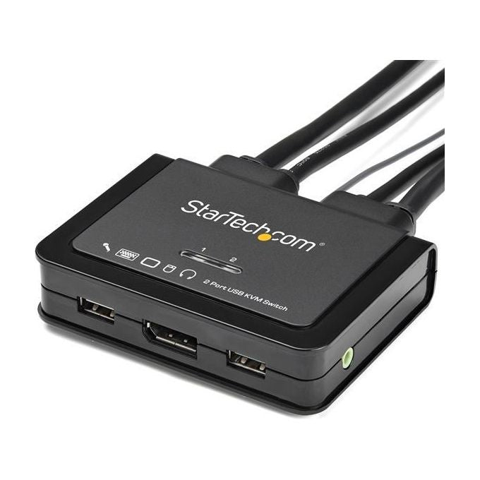 StarTech.com Switch DisplayPort KVM 4K a 60Hz e 2 Porte con Cavi Integrati