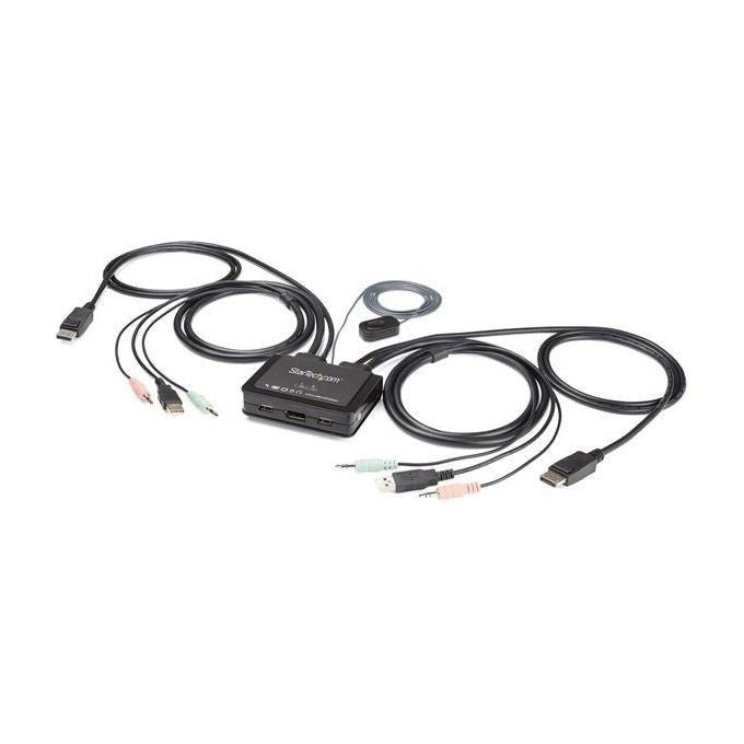 StarTech.com Switch DisplayPort KVM 4K a 60Hz e 2 Porte con Cavi Integrati