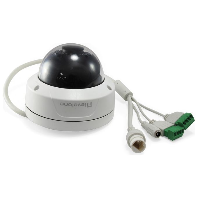 LevelOne FCS-3402 Telecamera IP Dome Fissa 2MP H.265 PoE Interno Esterno Visione Notturna 30m IP67 colore Bianco