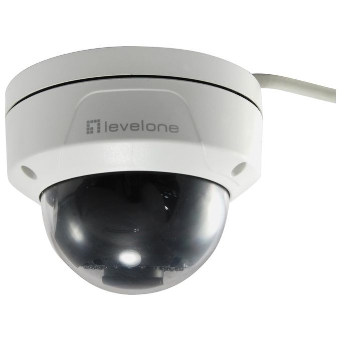 LevelOne FCS-3402 Telecamera IP Dome Fissa 2MP H.265 PoE Interno Esterno Visione Notturna 30m IP67 colore Bianco