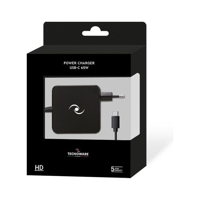 Tecnoware Alimentatore Usb-C da Casa Nero Cavo 2,1mt