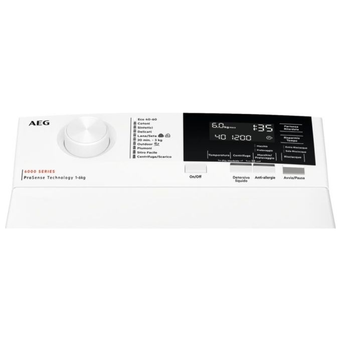Aeg LTR6G37A Lavatrice Carica dall'Alto 7 Kg Classe A Profondita' 62 cm Centrifuga 1251 giri Inverter colore Bianco
