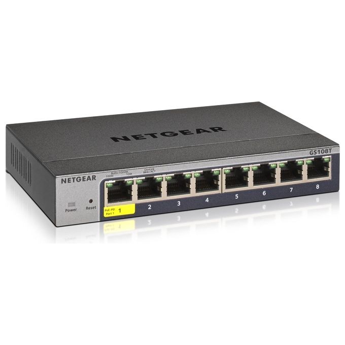 Netgear GS108Tv3 Switch Gestito L2 Gigabit Ethernet 10-100-1000 Grigio