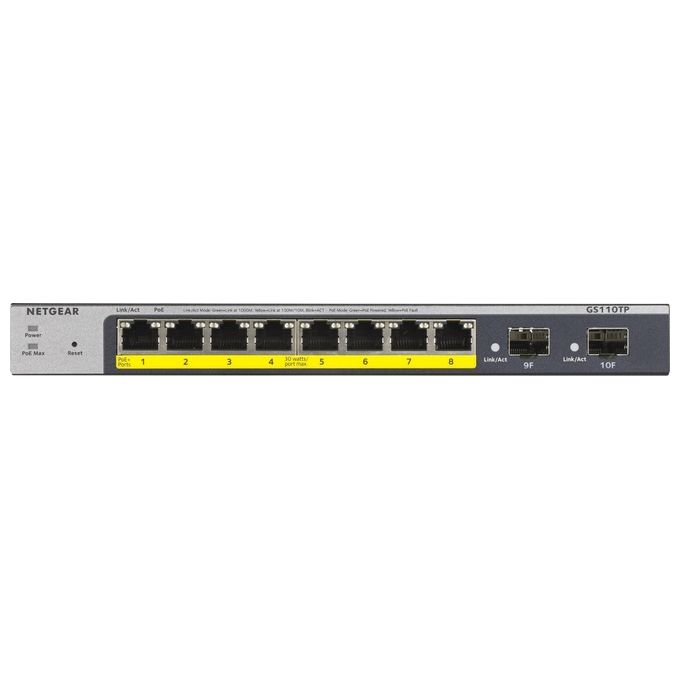 Netgear GS110TP Switch Gestito L2-l3-l4 Gigabit Ethernet 10-100-1000 Grigio Supporto Power Over Ethernet