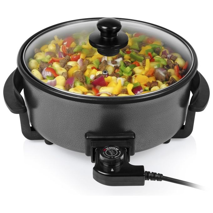 Tristar PZ-9135 Padella Multifunzione 5 L 1500 W con Divisore Coperchio Rimovibile Termostato Regolabile colore Nero