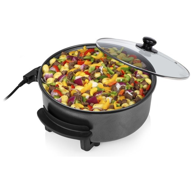 Tristar PZ-9135 Padella Multifunzione 5 L 1500 W con Divisore Coperchio Rimovibile Termostato Regolabile colore Nero