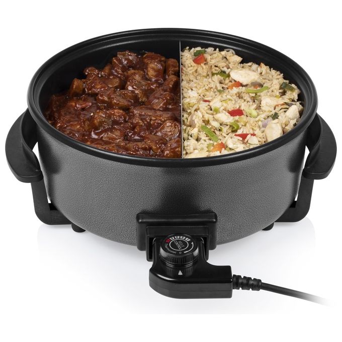 Tristar PZ-9135 Padella Multifunzione 5 L 1500 W con Divisore Coperchio Rimovibile Termostato Regolabile colore Nero