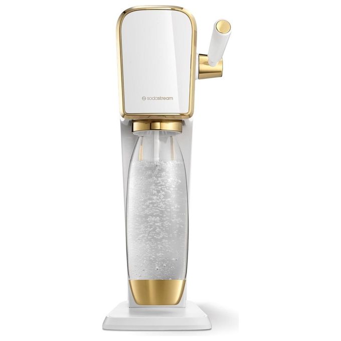 SodaStream 1013511415 Art Gasatore d'Acqua con Bottiglia 1L e Bombola CO2 60L colore Bianco Oro