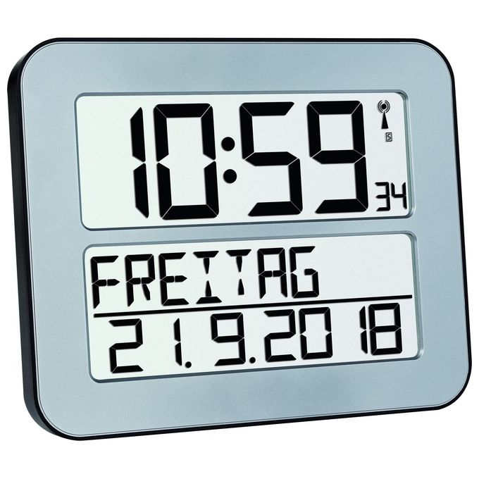 TFA TIMELINE MAX Orologio da Parete Argento