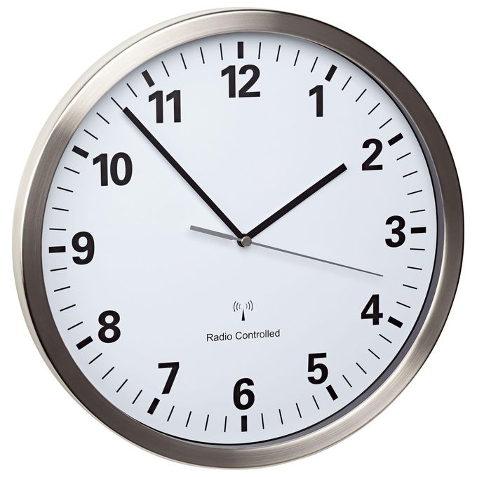 Tfa Dostmann Orologio da Parete al Quarzo Rotondo Argento-Bianco