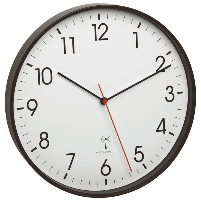 Tfa Dostmann Orologio da Parete al Quarzo Rotondo Nero