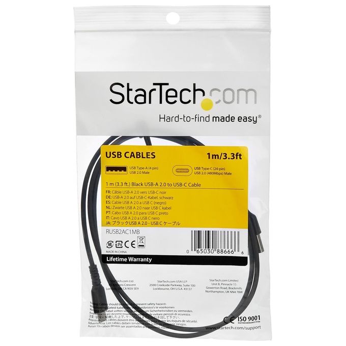 Startech Cavo Usb-c Di 1mt Nero