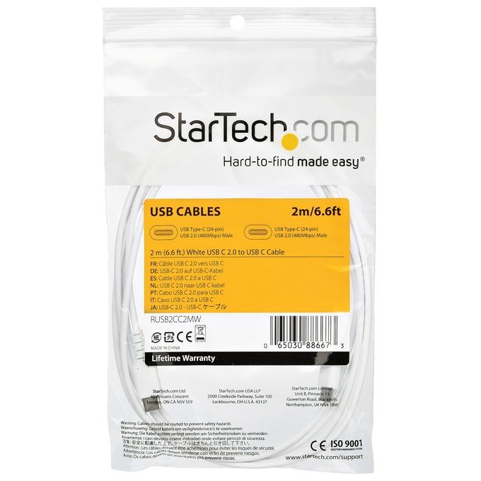 Startech Cavo Usb-C di 2mt Bianco