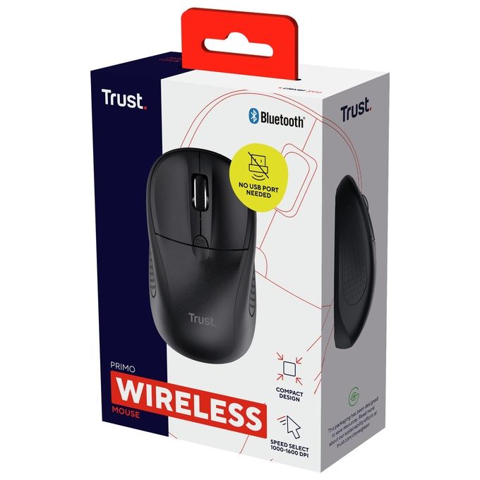Trust Primo Mouse Ambidestro Bluetooth Ottico 1600 Dpi