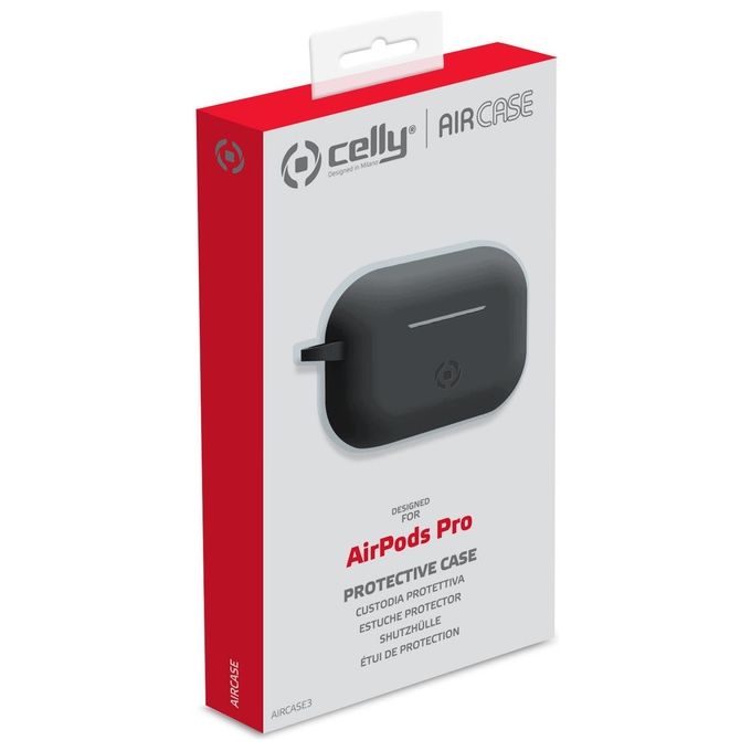 Celly Custodia AIRCASE 3 Per Airpods in Silicone Nero
