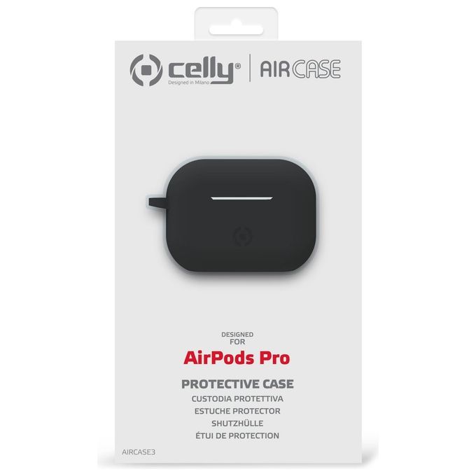 Celly Custodia AIRCASE 3 Per Airpods in Silicone Nero