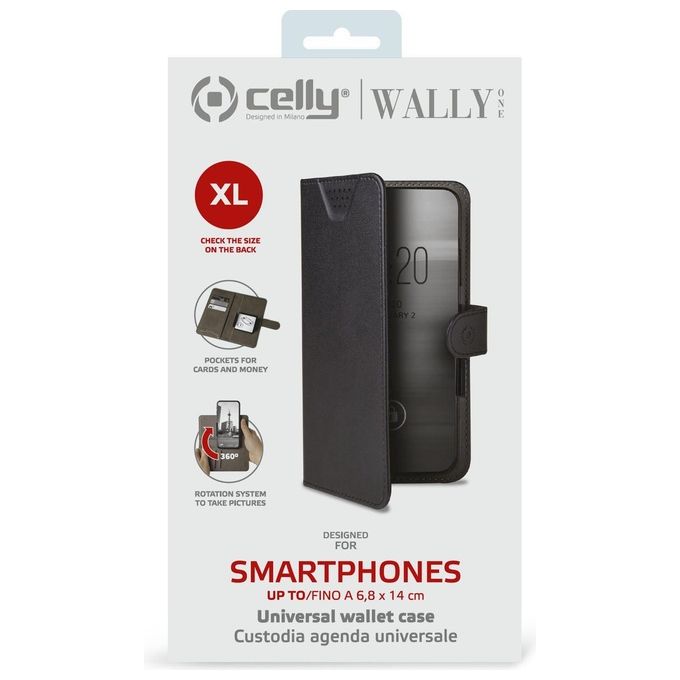 Celly Wallyone Xl Custodia per Smartphone fino a 5'' Blu
