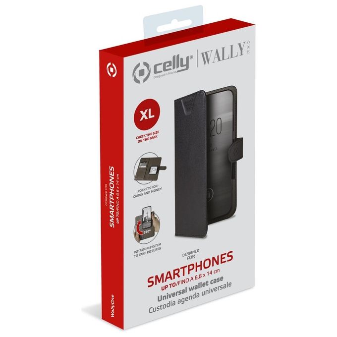 Celly Wallyone Xl Custodia per Smartphone fino a 5'' Blu