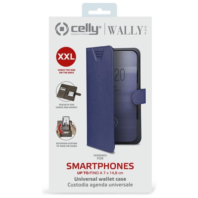 Celly Wally One XXL Cover per Cellulari 5''-5.5'' Nero