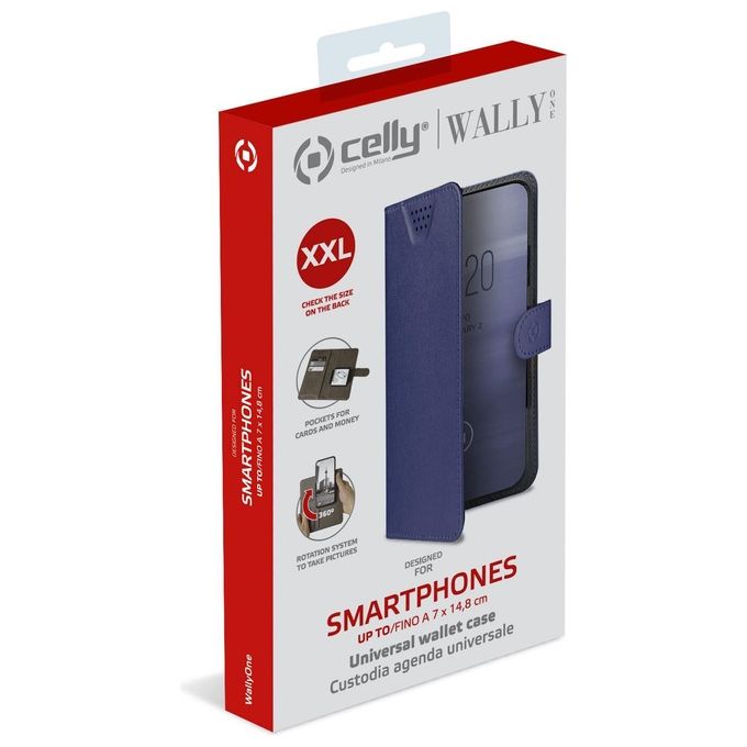 Celly Wally One XXL Cover per Cellulari 5''-5.5'' Nero