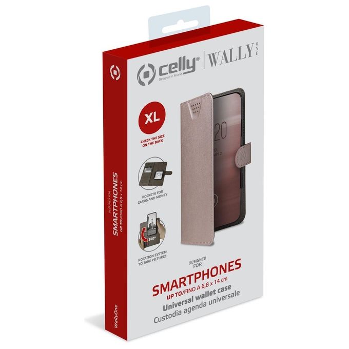 Celly Cover WallyOne XL 4.5''-5'' Rosa