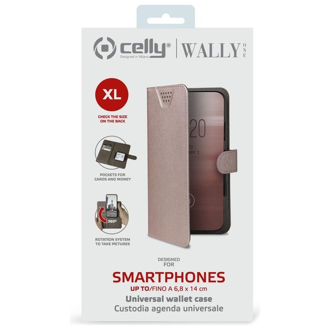 Celly Cover WallyOne XL 4.5''-5'' Rosa