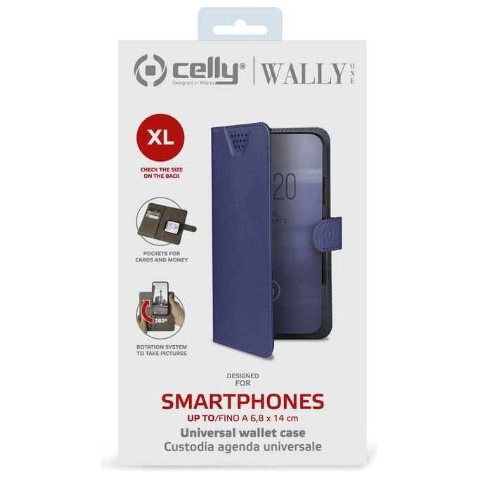 Celly Wally One XL Cover per Cellulari 4.5''-5'' Nero