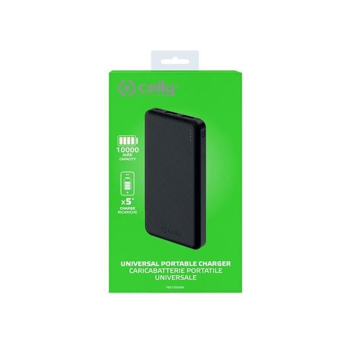 Celly Powerbank Energy 10000mAh Nero 2 Usb