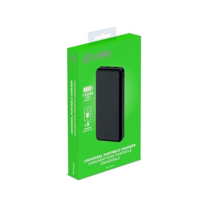 Celly Powerbank Energy 10000mAh Nero 2 Usb