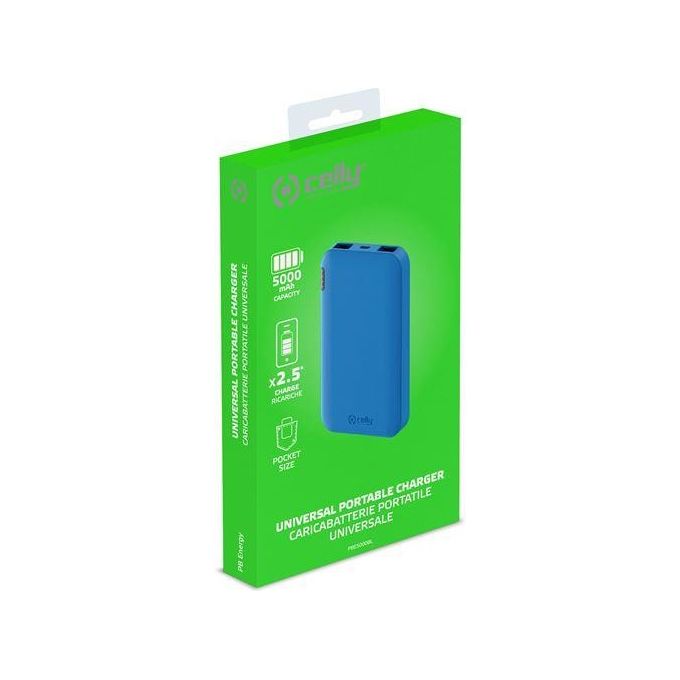 Celly Pbe5000 Batteria Portatile Blu Ioni di Litio 5000Mah