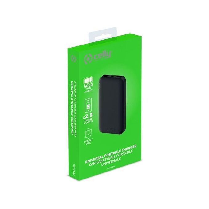 Celly Powerbank Energy 5000mAh Nero