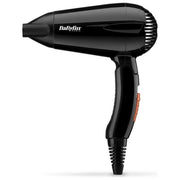 Babyliss 5344E Asciugacapelli da Viaggio 2000W Leggero e Compatto con Manico Pieghevole Doppio Voltaggio Nero