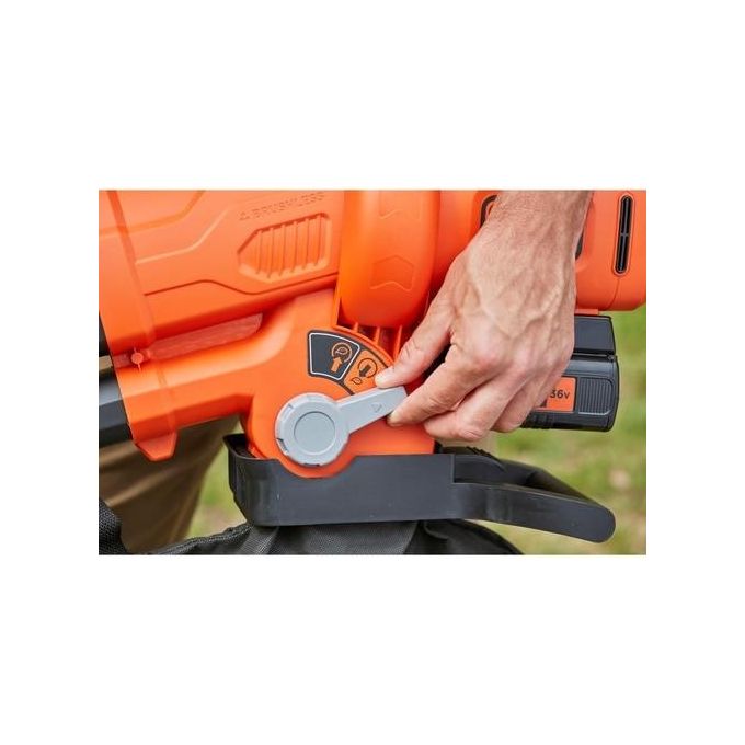 Black+Decker Soffiatore di Foglie Cordless Bbcblv3625l1 per un Giardinaggio Efficiente e Sostenibile con Elevata Potenza e Design Ergonomico