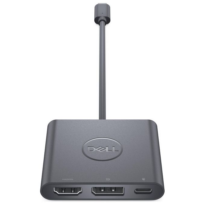 Dell DBQAUANBC070 Adattatore USB-C HDMI DisplayPort Pass-Through Alimentazione 4K 60Hz colore Nero
